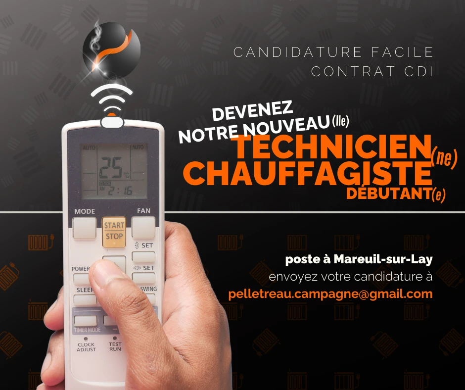 Recrutement technicien chauffagiste débutant réseau eclectic en Vendée